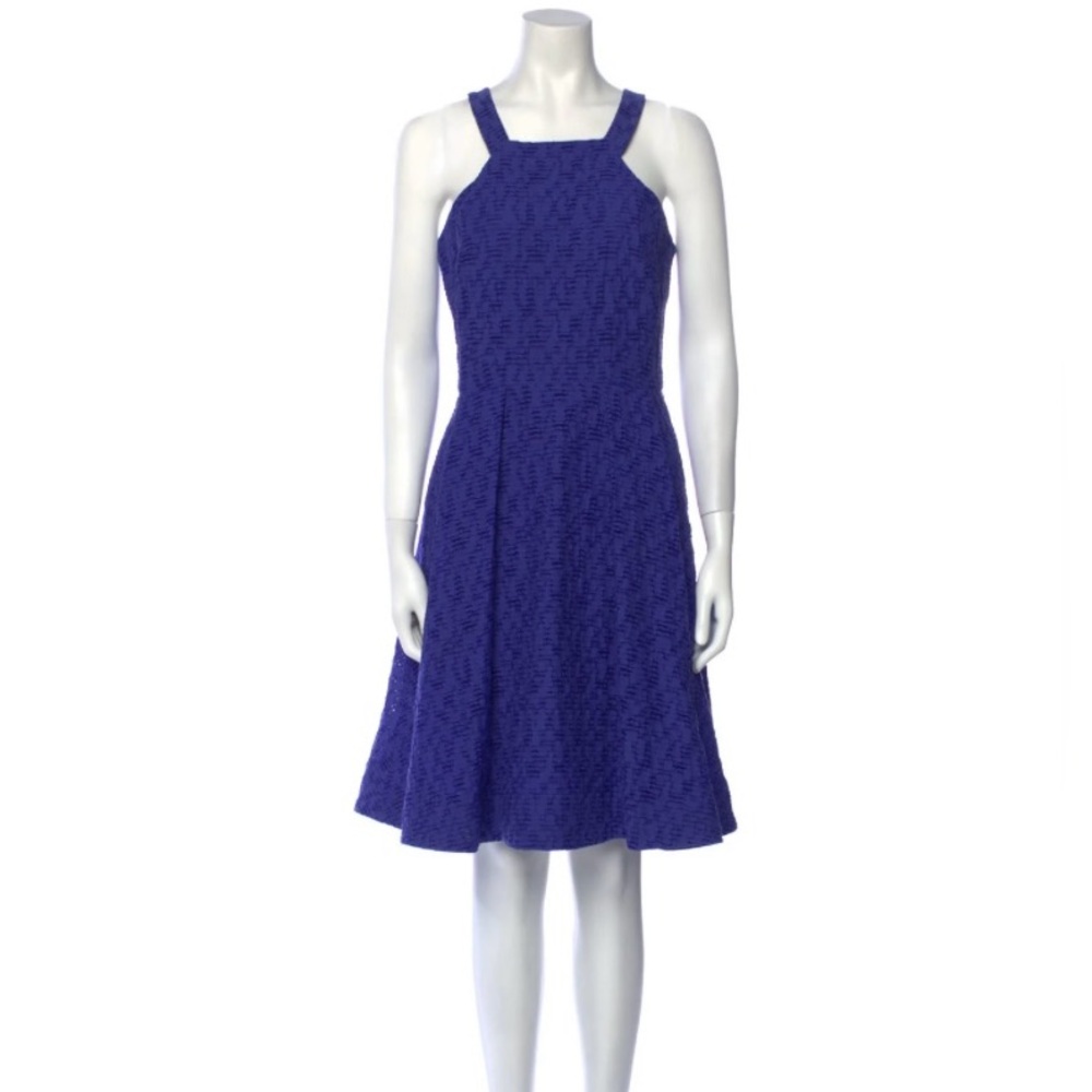 PRABAL GURUNG Purple Textured Midi Dress with Pockets - XS